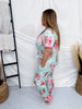 Pink Highland Cow & Floral Print Pajama Set