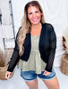 Black Open Knit Pullover Cocoon Body Cardigan