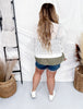 Off White Open Knit Pullover Cocoon Body Cardigan