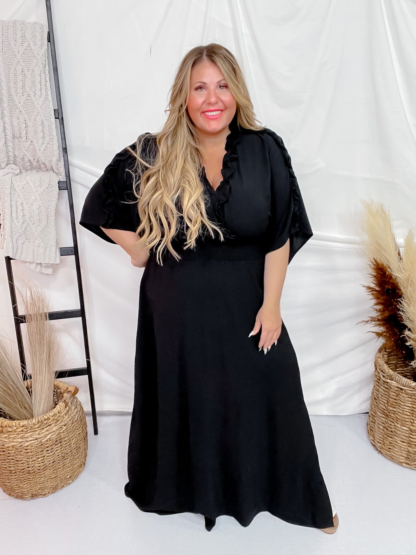 Ruffle Detailed Maxi Dress FINAL SALE