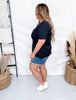 Solid Cotton V-Neck Short Sleeve Top (8 Colors)