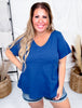 Solid Cotton V-Neck Short Sleeve Top (8 Colors)