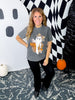 Leopard Print Patchwork Ghost Short Sleeve Graphic Tee