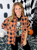 Orange & Black Plaid Flannel With Raw Edge Hems