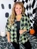 Green & Black Plaid Flannel With Raw Edge Hems