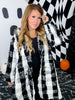 Black & White Check Long Flare Hooded Duster