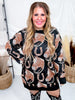 The Ruidoso Western Horse & Horseshoe Long Sleeve Sweater Dress