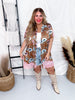Button Down Rodeo Dress W/ Pink Lace Detail