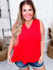 Textured Tank Top with Pleated Front (7 Colors)