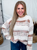 Mocha Vintage Checkered Chunky Knit Sweater