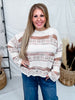 Mocha Vintage Checkered Chunky Knit Sweater