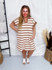 Latte & Cream Ottoman Striped Shirt Dress