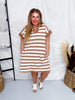 Latte & Cream Ottoman Striped Shirt Dress