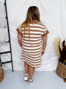 Latte & Cream Ottoman Striped Shirt Dress