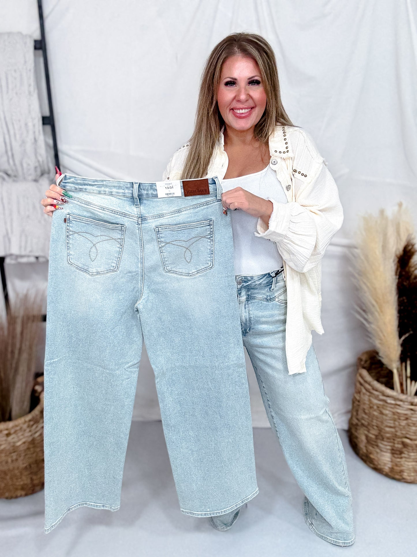 Judy Blue High Waist Straight Jeans With Stitched Waist