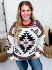 Lean On Me Aztec Long Sleeve Knit Sweater