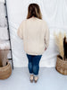 Ivory Chunky Knit Cardigan With Denim Pockets