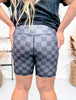 Black and Gray Checkered Biker Shorts FINAL SALE