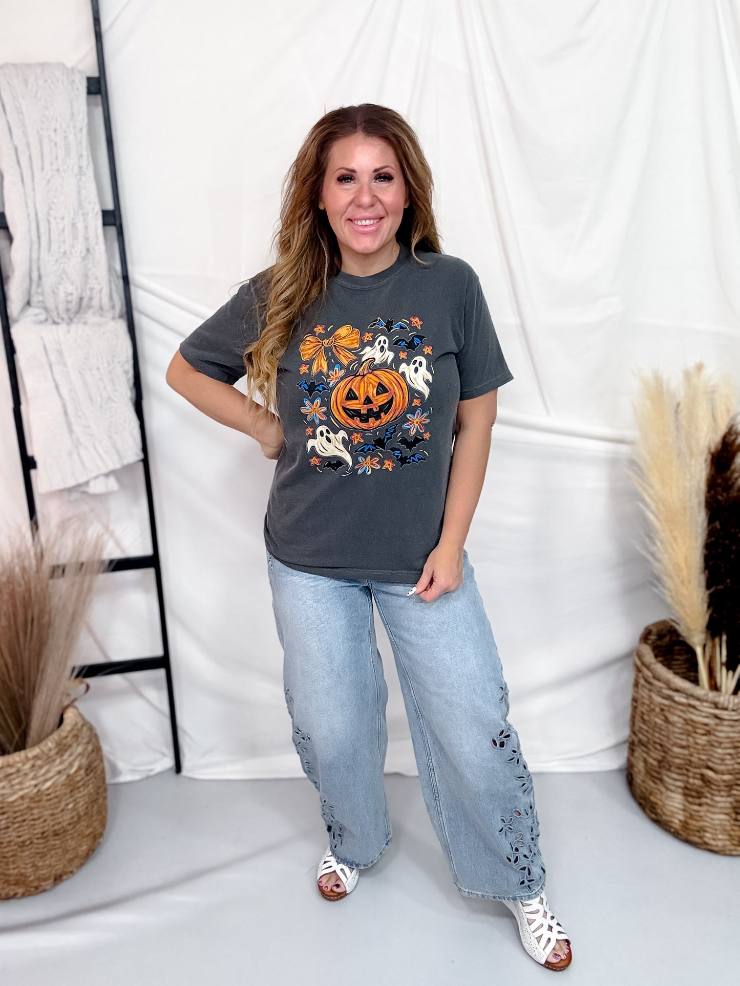 Ghost & Pumpkin Short Sleeve Graphic T-Shirt