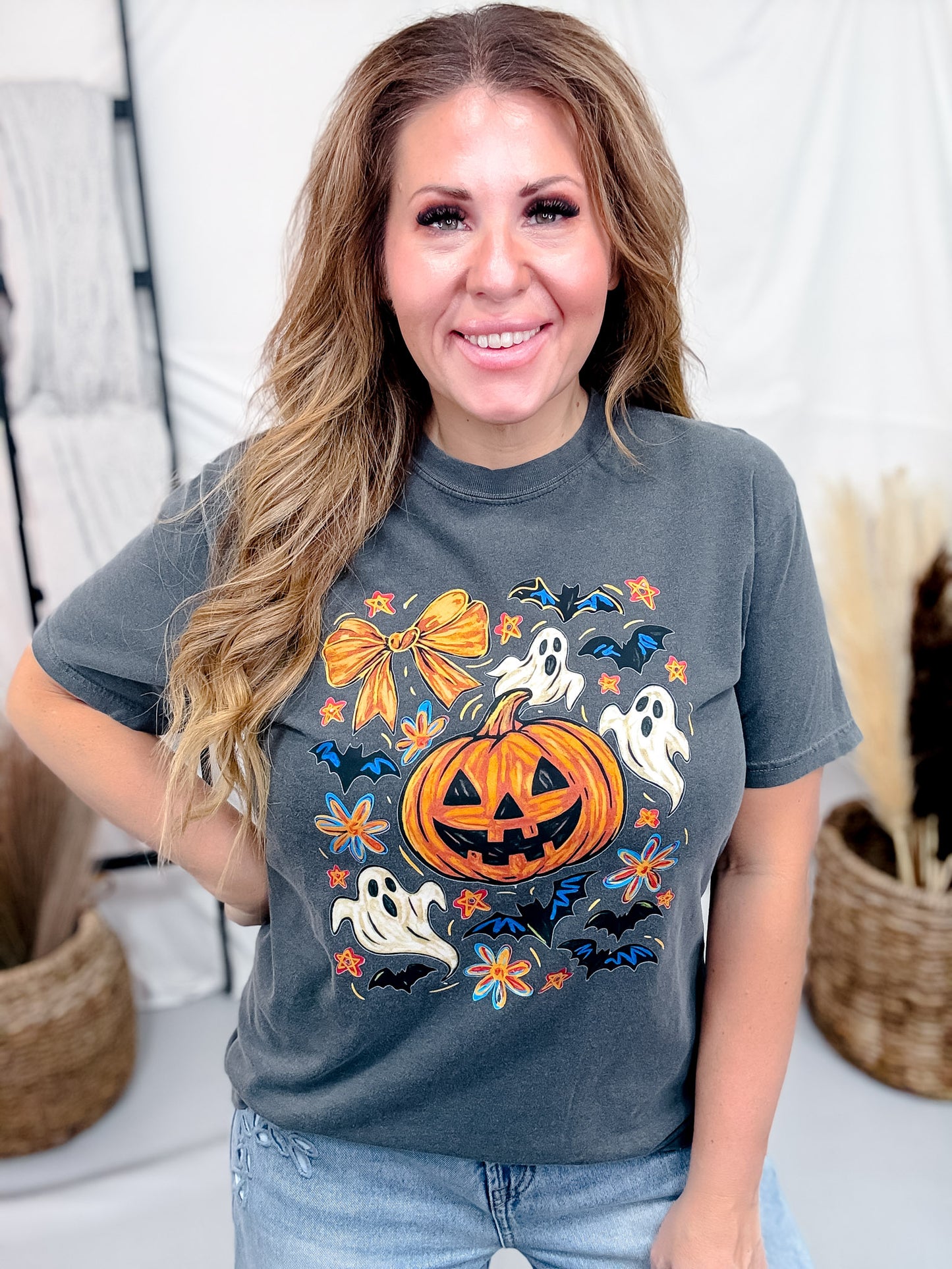 Ghost & Pumpkin Short Sleeve Graphic T-Shirt
