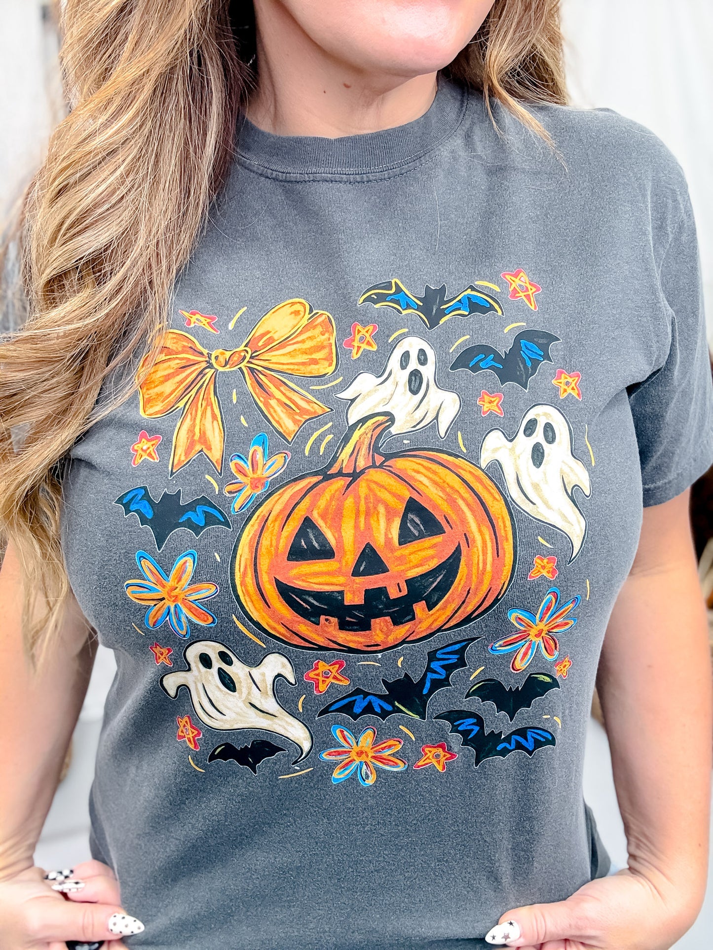 Ghost & Pumpkin Short Sleeve Graphic T-Shirt