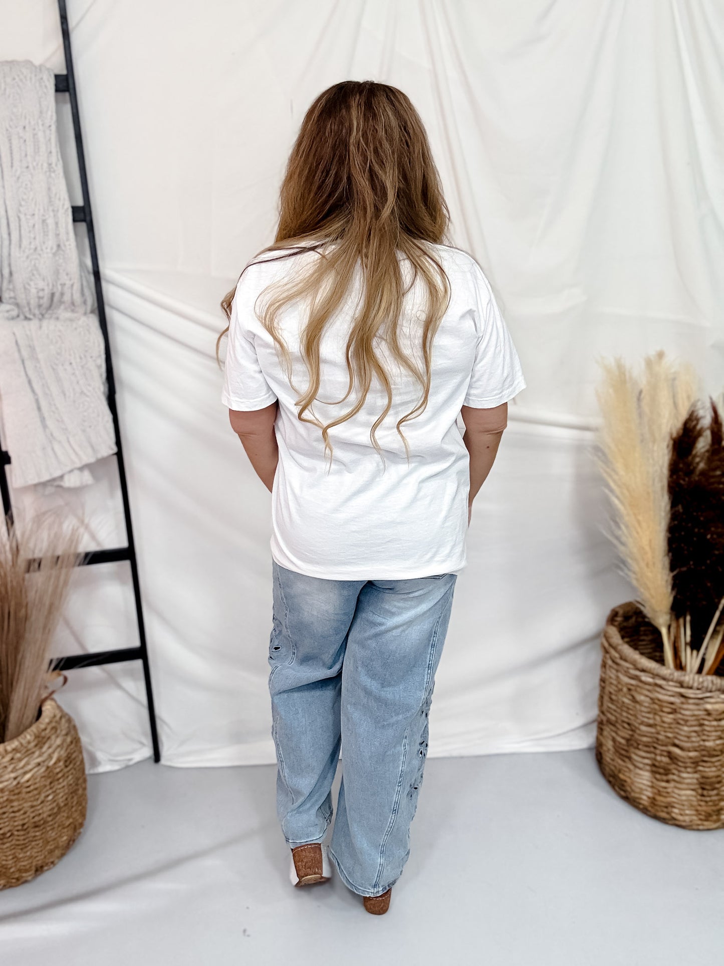 Sequin Pumpkin Pink Bow Graphic T-Shirt