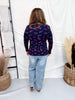 Long Sleeve Floral Print Top With Smocked Waist