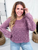 Geometric Knit Crewneck Sweater