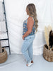 Ditzy Floral Print Button Front Denim Vest