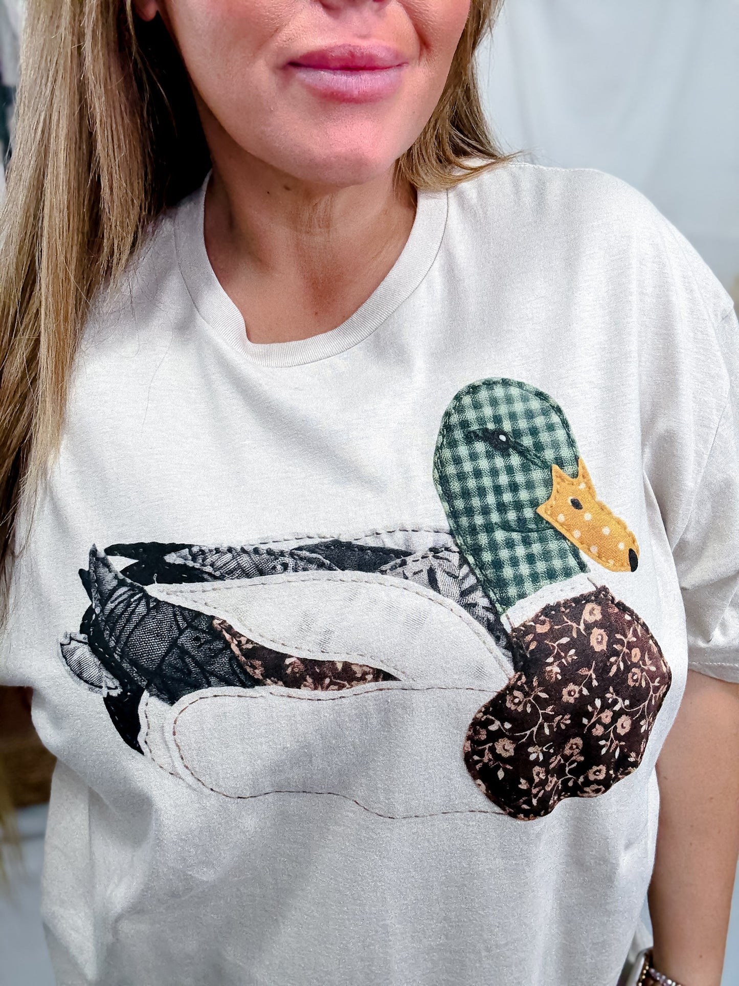 Patchwork Mallard Duck Short Sleeve Graphic Tee