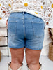 Southern Grace Mid Wash Denim Skort W/ Front Buttons