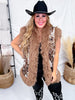 Jacquard Bodice Faux Fur Seam Detail Vest