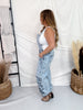 "Saige" Denim Overall's W/ Floral Eyelit Embroidery