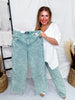 Judy Blue High Waist Sea Green Garment Dyed Raw Hem Dad Jeans