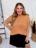 Patch Pocket Drop Shoulder Mock Neck Sweater Top