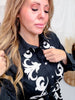 Black Button Front Shirt Dress With Western Embroidery