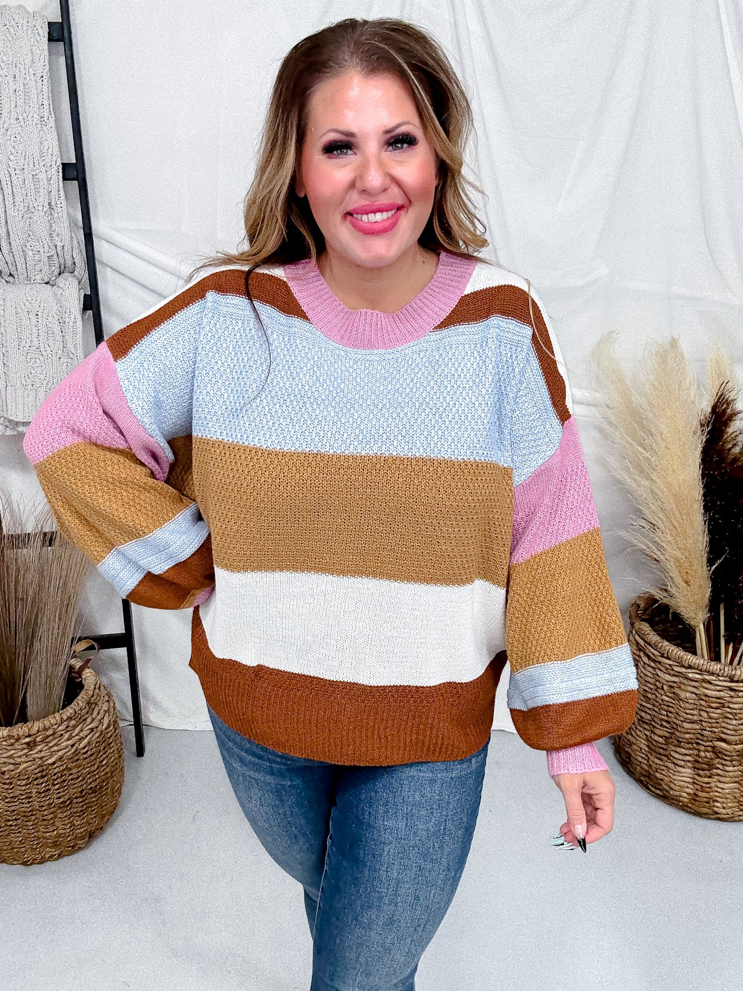 Bold Striped Color Block Sweater