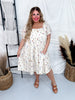 Taupe and Lavender Floral Tiered Dress