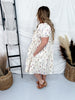 Taupe and Lavender Floral Tiered Dress