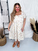 Taupe and Lavender Floral Tiered Dress