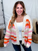 Long Sleeve Knit Striped Button Down Cardigan
