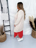 Long Sleeve Cream Knit Open Cardigan