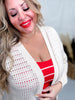 Long Sleeve Cream Knit Open Cardigan