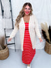 Long Sleeve Cream Knit Open Cardigan