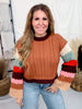 Color Block Striped Long Sleeve Crew Neck Sweater