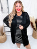 Long Sleeve Black Knit Open Cardigan