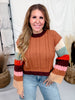 Color Block Striped Long Sleeve Crew Neck Sweater
