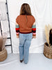 Color Block Striped Long Sleeve Crew Neck Sweater