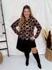 Black and Brown Smiley Checkered Mesh Layering Top