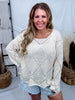 Diamond Patterned Knit Sweater With Sequin Accents